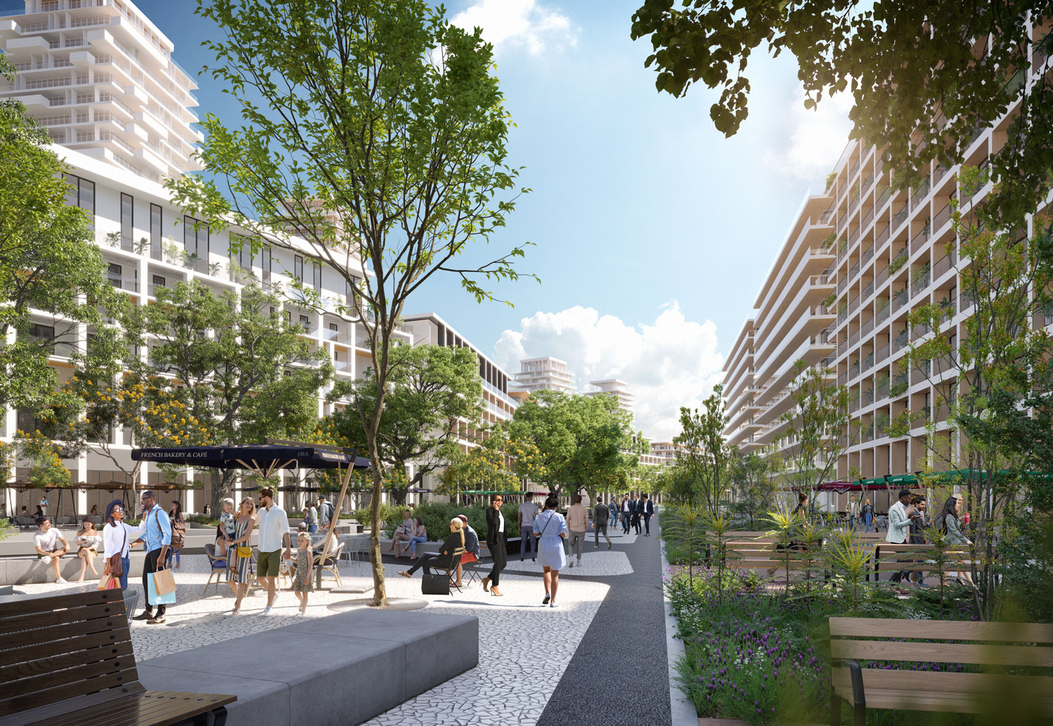 Ramblas, paseo peatonal sobre el nuevo Ramblas del Plata
