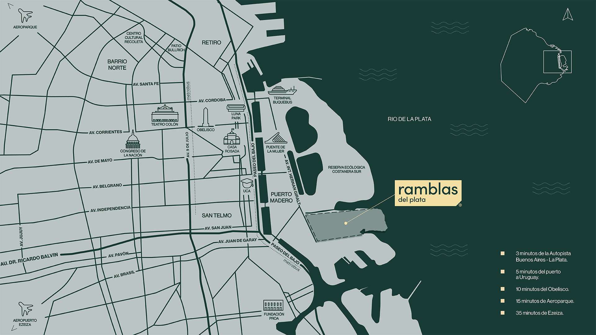 Mapa, ubicación del nuevo espacio de la ciudad.